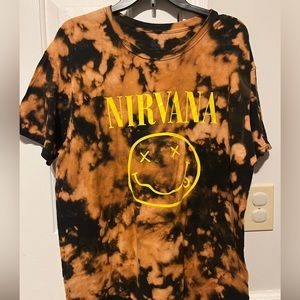 Black Bleached Nirvana T-shirt size Large